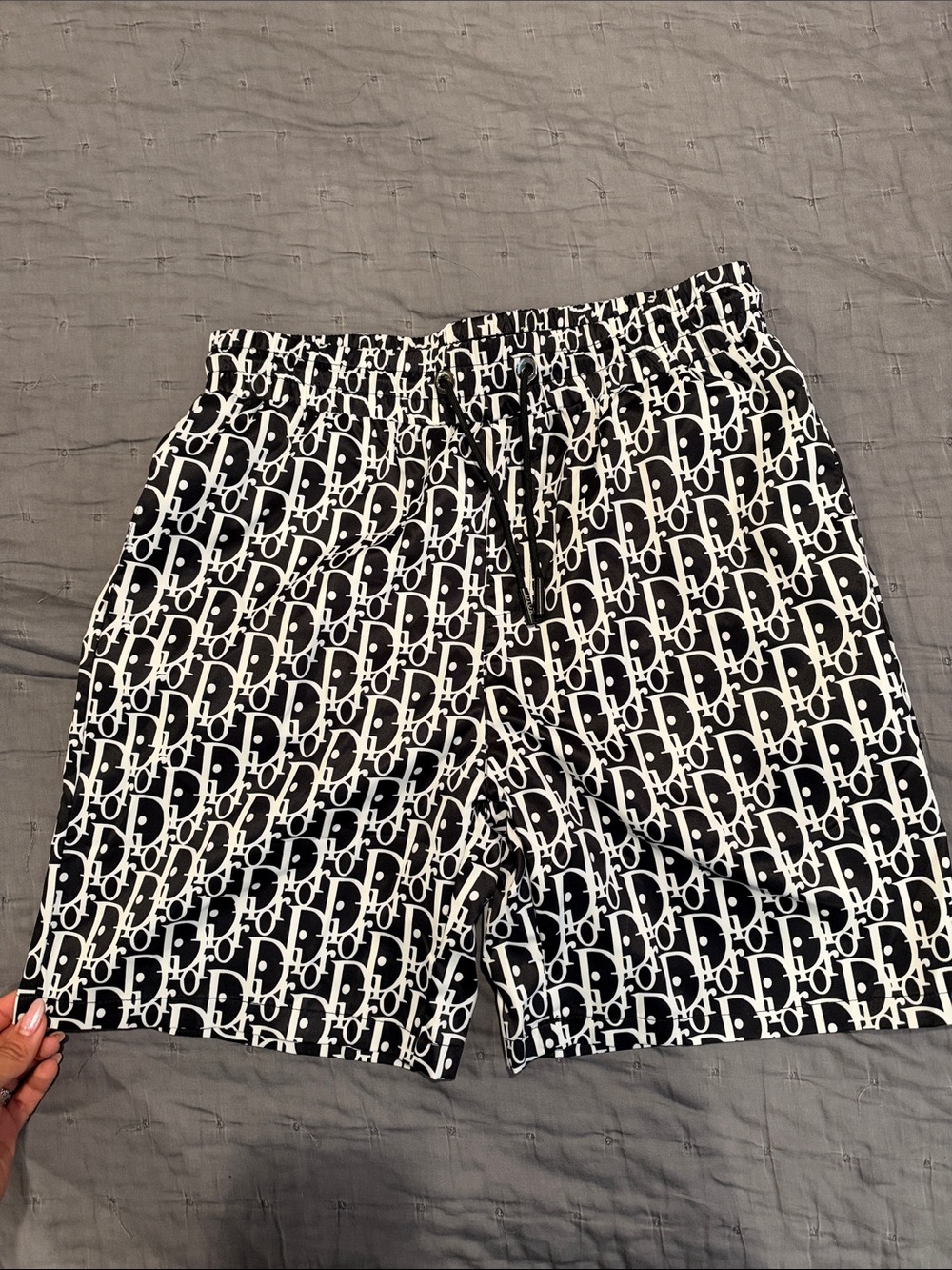 Dior Black and White Logo-Print Men’s Shorts